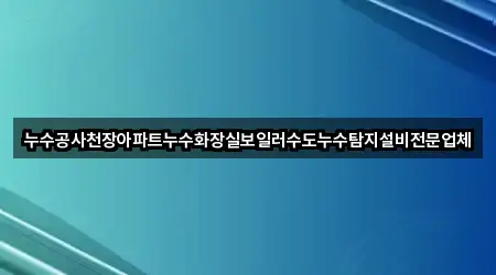 누수공사천장아파트누수화장실보일러수도누수탐지설비전문업체