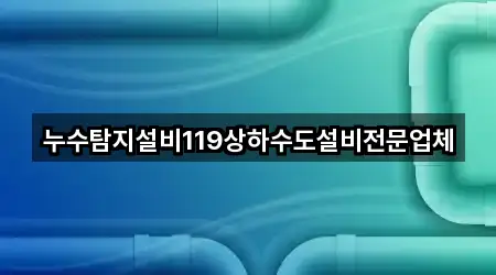 누수탐지설비119상하수도설비전문업체