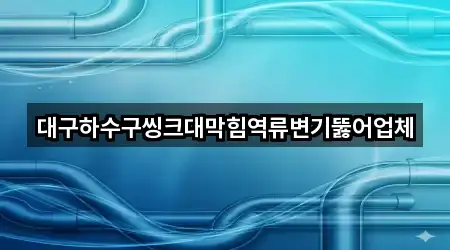 대구하수구씽크대막힘역류변기뚫어업체