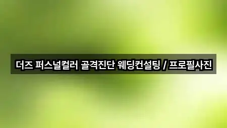 더즈 퍼스널컬러 골격진단 웨딩컨설팅 / 프로필사진