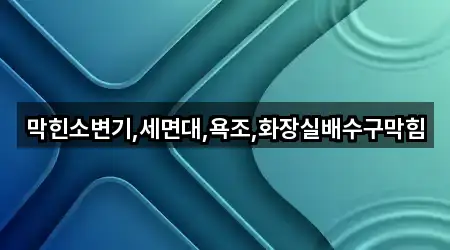 막힌소변기,세면대,욕조,화장실배수구막힘