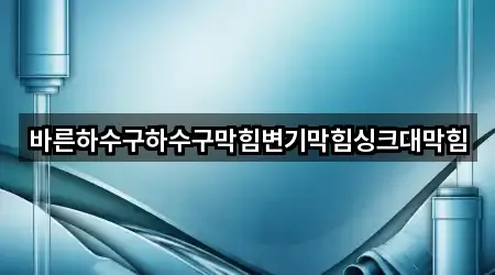 바른하수구하수구막힘변기막힘싱크대막힘