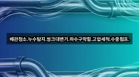 배관청소.누수탐지.씽크대변기.하수구막힘.고압세척.수중펌프.