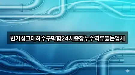 변기싱크대하수구막힘24시출장누수역류뚫는업체