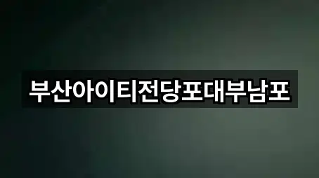 부산아이티전당포대부남포