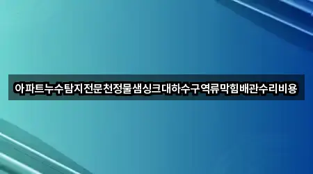 경기 용인시 수지구 풍덕천동 하수구 역류 상세 비교 5곳
