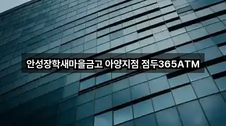안성장학새마을금고 아양지점 점두365ATM