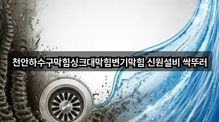 천안하수구막힘싱크대막힘변기막힘 신원설비 싹뚜러