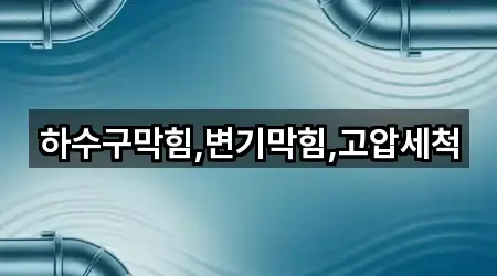 하수구막힘,변기막힘,고압세척