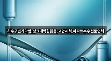 하수구변기막힘,싱크대막힘뚫음,고압세척,아파트누수전문업체