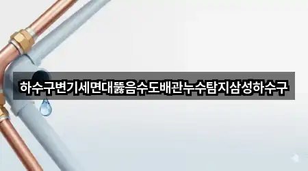 하수구변기세면대뚫음수도배관누수탐지삼성하수구