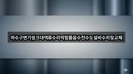 하수구변기씽크대역류수리막힘뚫음수전수도설비수리및교체