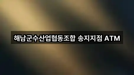 5곳 전남 송지면 은행 총정리